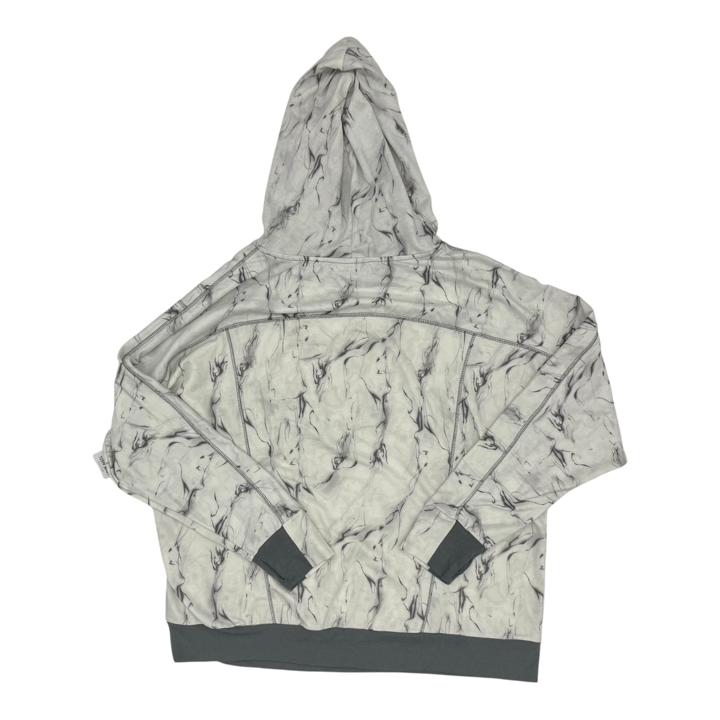 Athletic Sweatshirt Hoodie By Nine West Apparel In Grey & White, Size:3X
