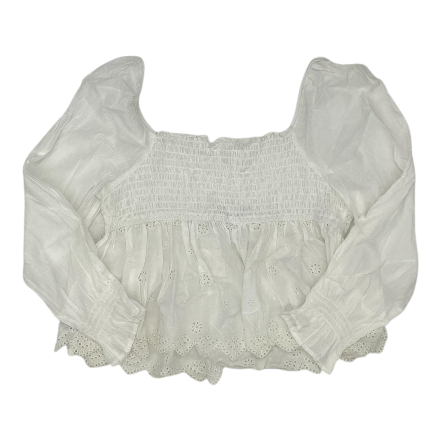 Blouse Ls By American Eagle In White, Size:Xl