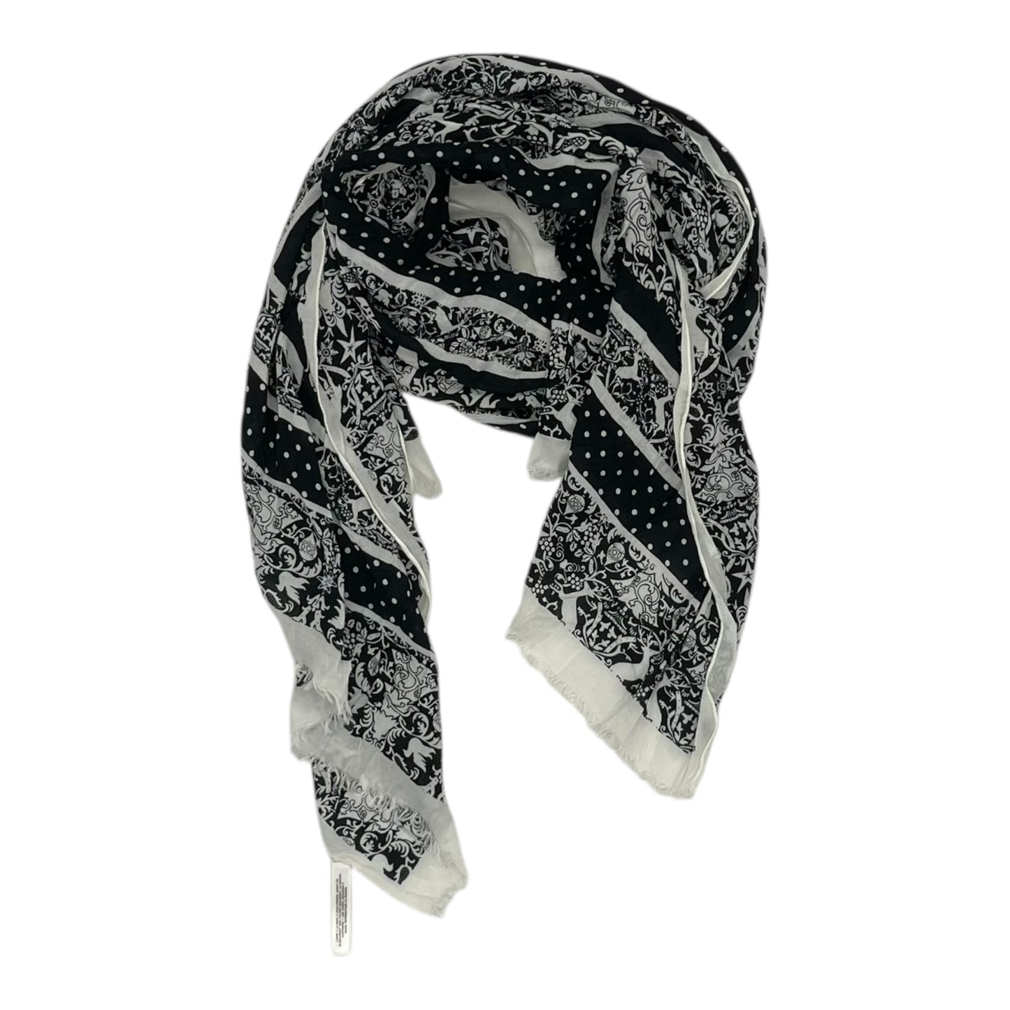 Scarf Long By Talbots In Black & White
