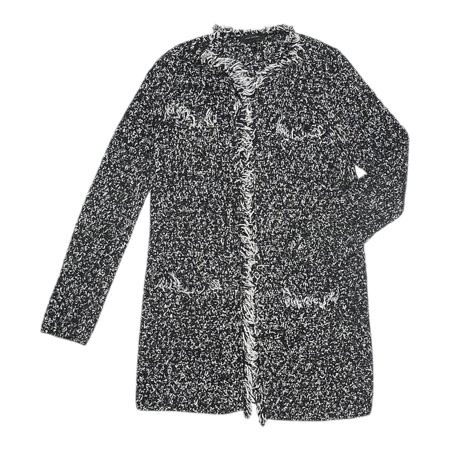 Sweater Cardigan By Ann Taylor In Black & Cream, Size:M