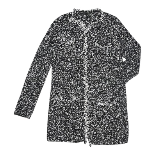 Sweater Cardigan By Ann Taylor In Black & Cream, Size:M