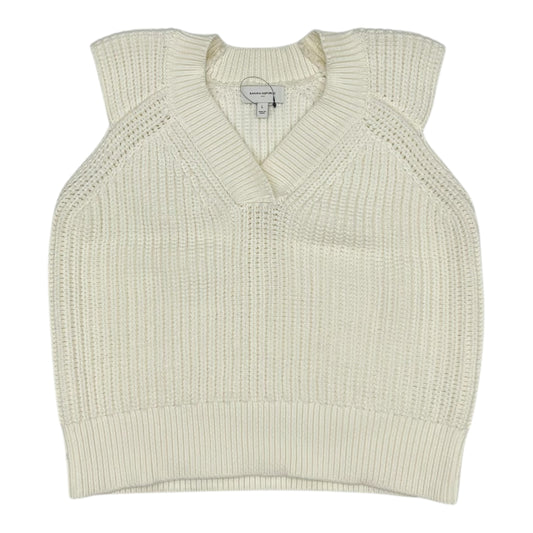 Vest Sweater By Banana Republic In Cream, Size:L