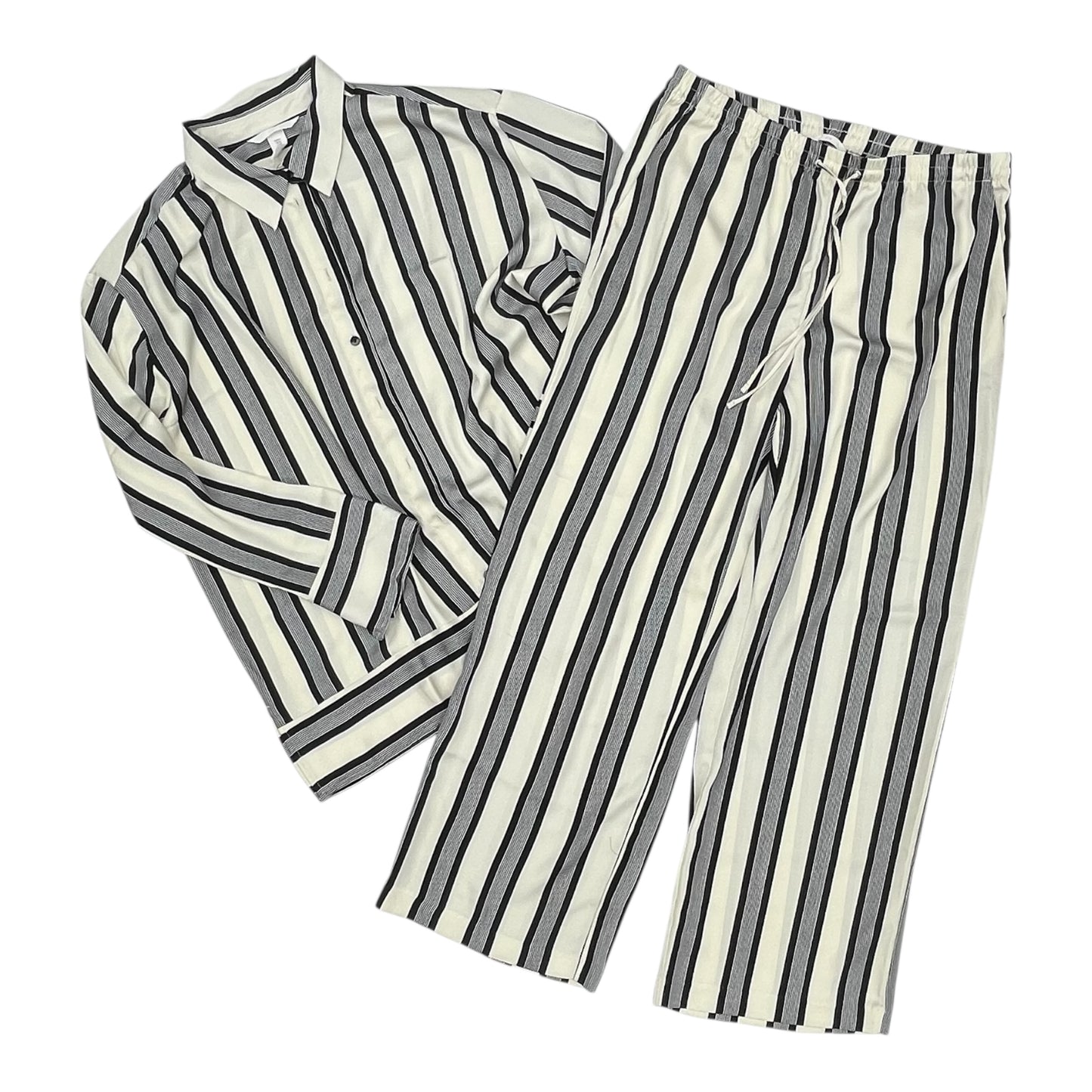 Pants Set 2Pc By H&M In Black & Cream, Size:L