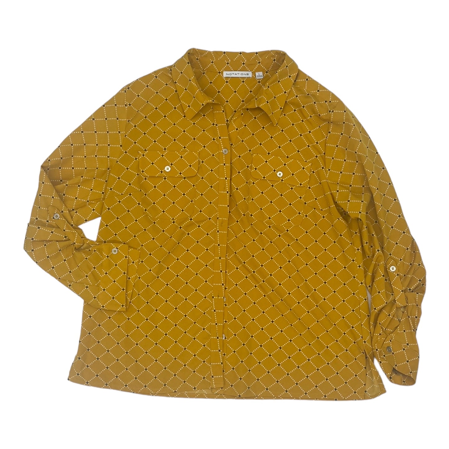 YELLOW NOTATIONS TOP LS, Size L