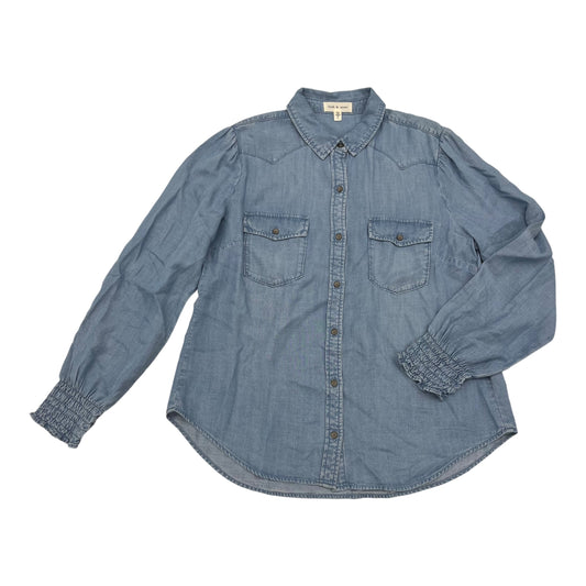 Top Ls By Cloth & Stone In Blue Denim, Size:L