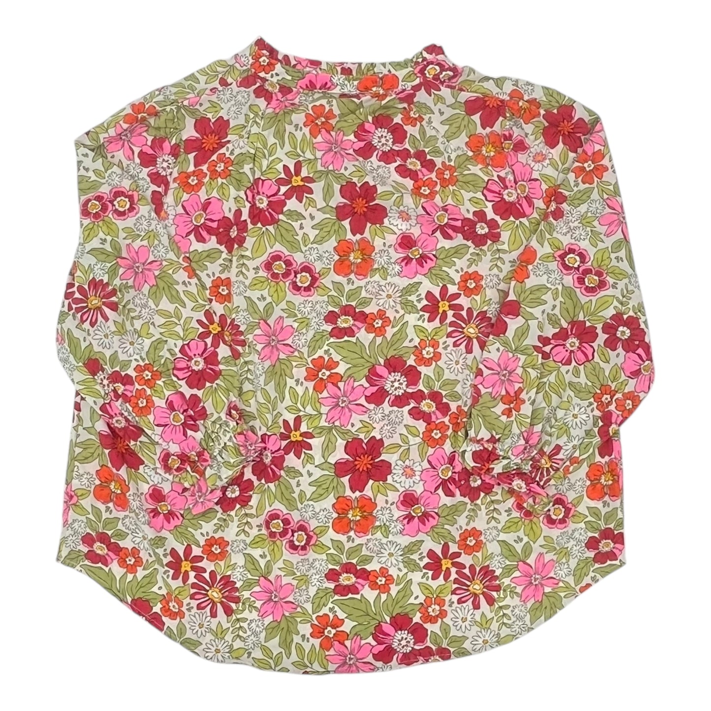 Blouse Ls By Clothes Mentor In Floral Print, Size:Xl