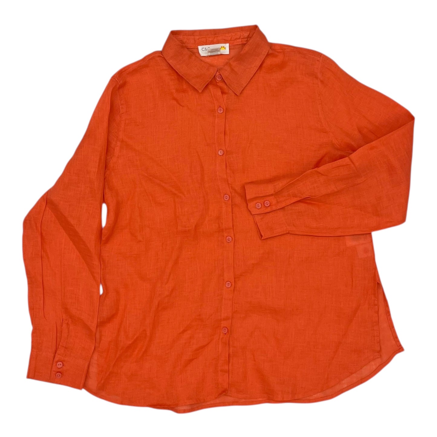 Top Ls By C And C In Orange, Size:L