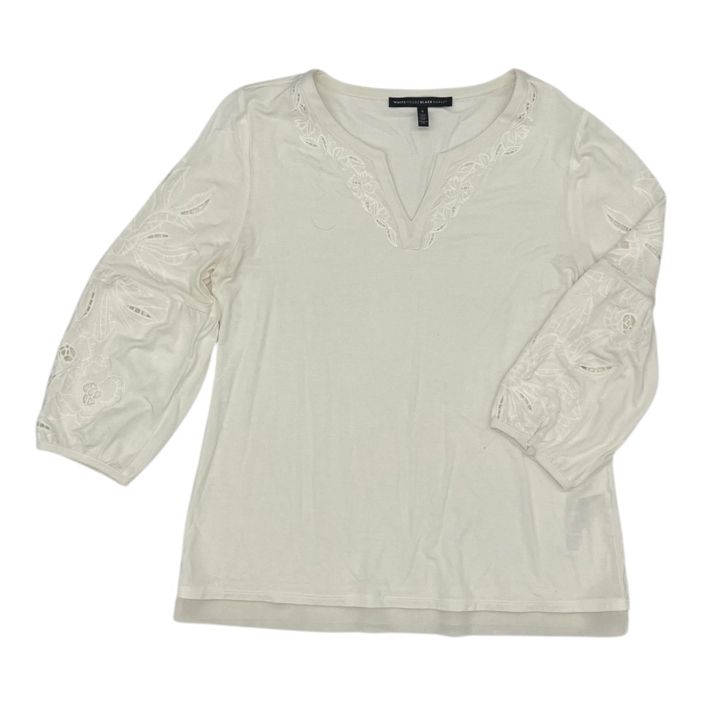 Top 3/4 Sleeve By White House Black Market In Cream, Size:S