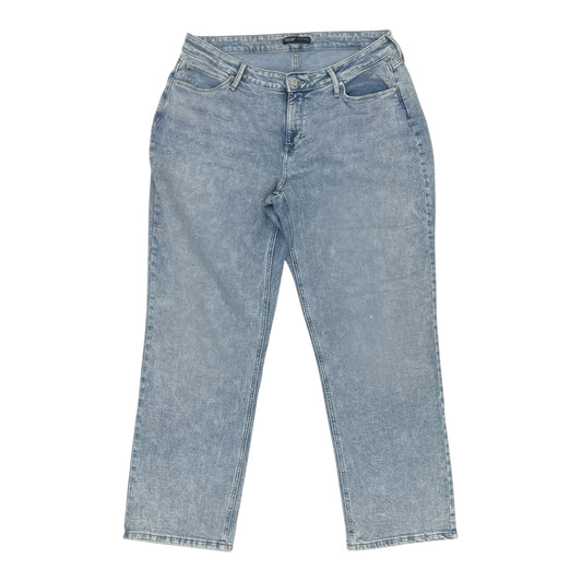Jeans Straight By Simply Vera In Blue Denim, Size:12