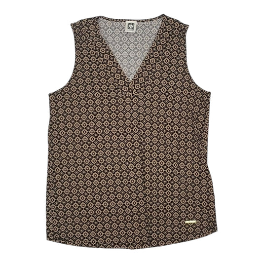 Blouse Sleeveless By Anne Klein In Black & Tan, Size:S