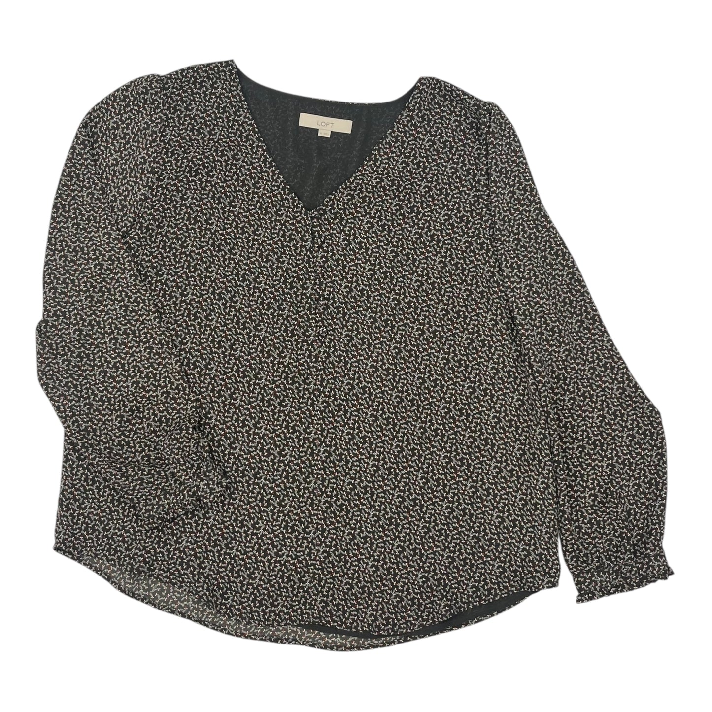Blouse Ls By Loft In Green, Size:Xl