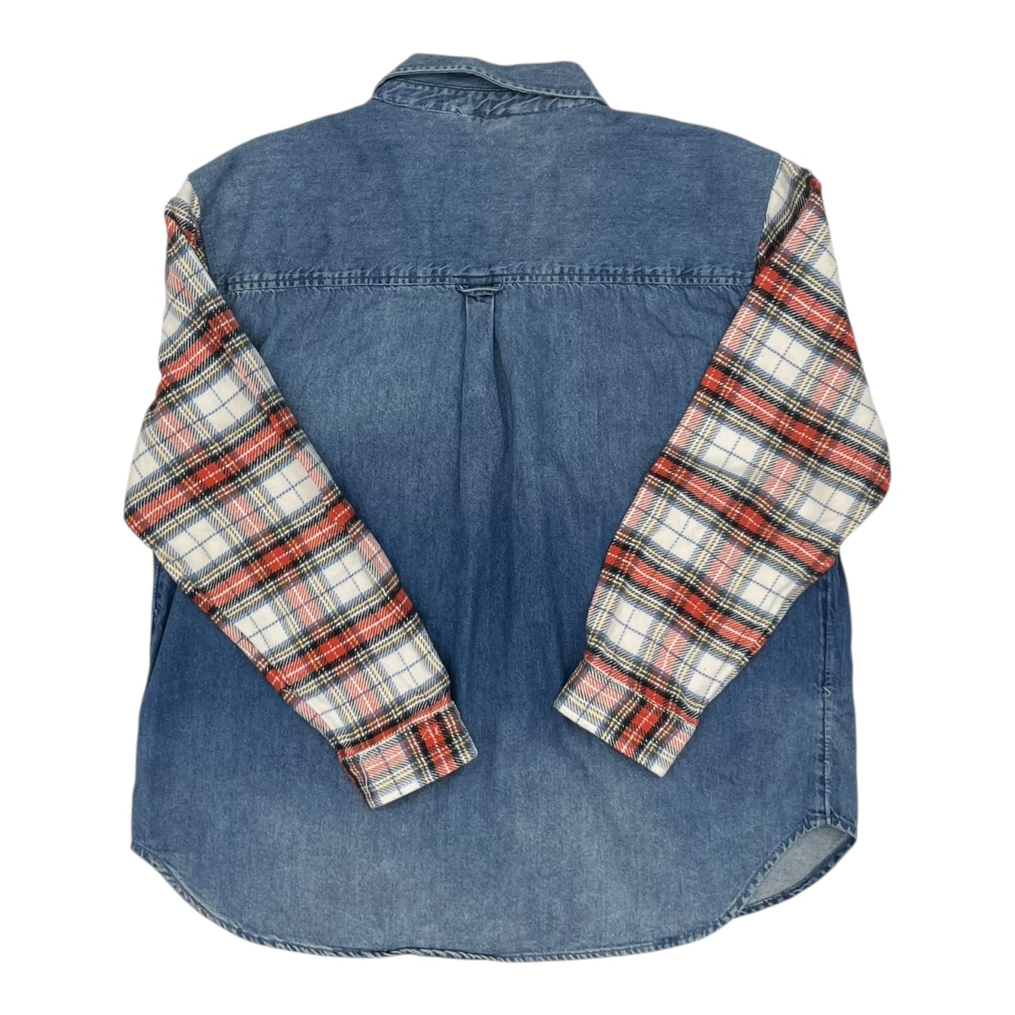 Blouse Ls By American Eagle In Blue Denim, Size:M