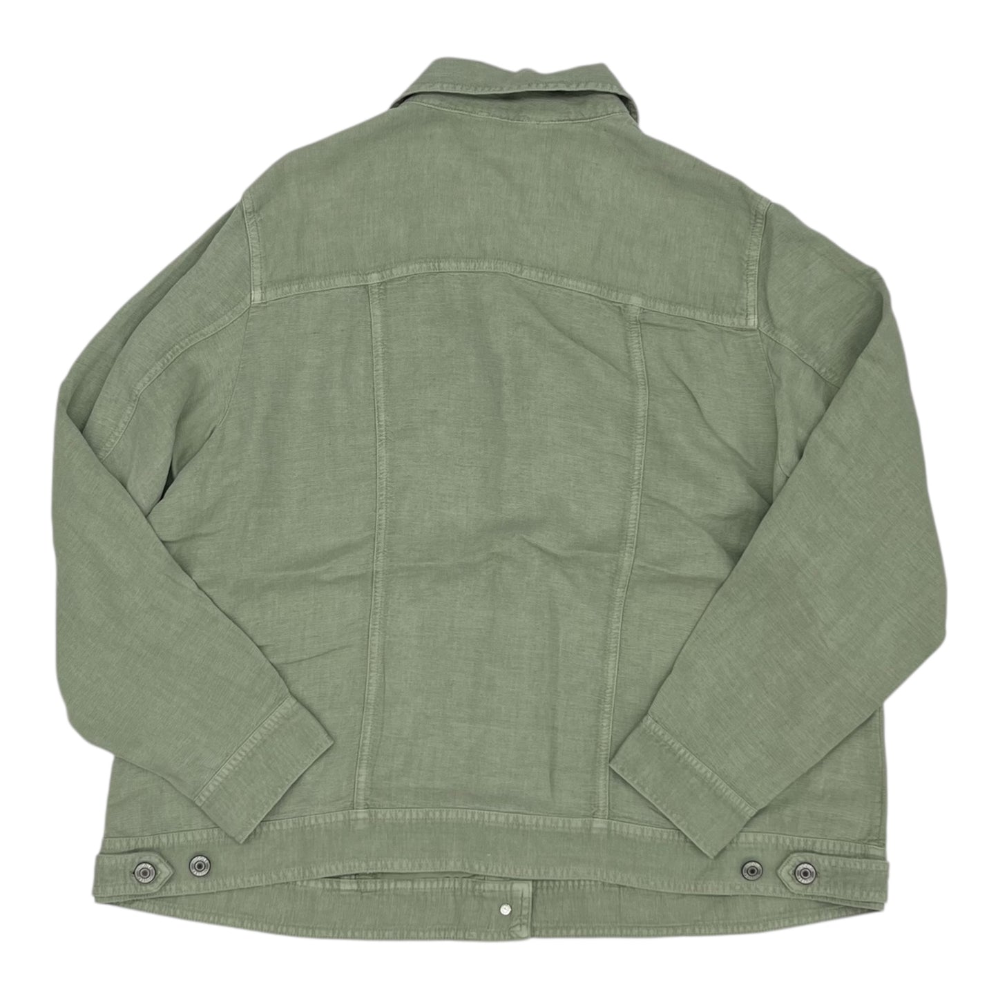 Jacket Shirt By Nicole Miller In Green, Size:1X