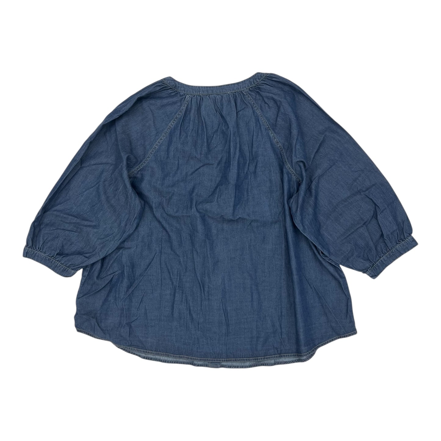 Blouse 3/4 Sleeve By Lane Bryant In Blue Denim, Size:3X