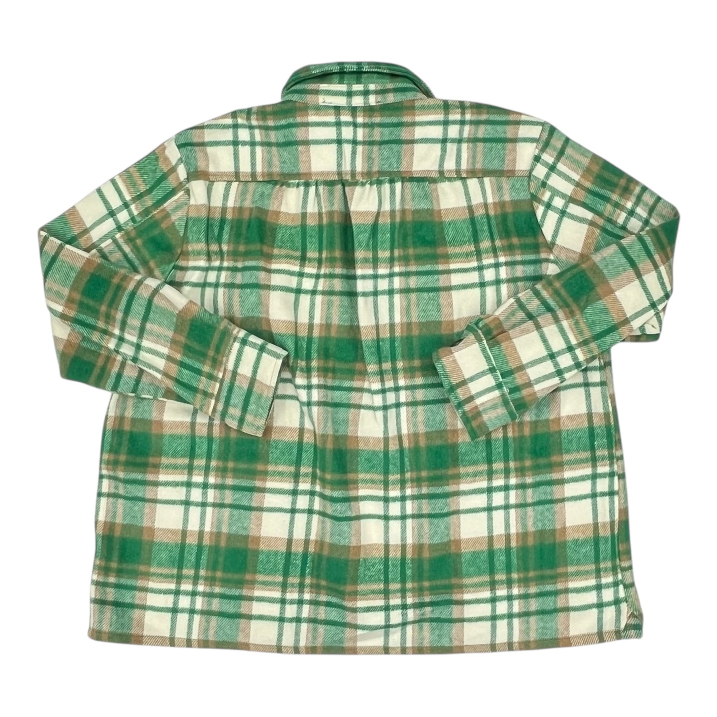 Jacket Shirt By Davi & Dani In Cream & Green, Size:L