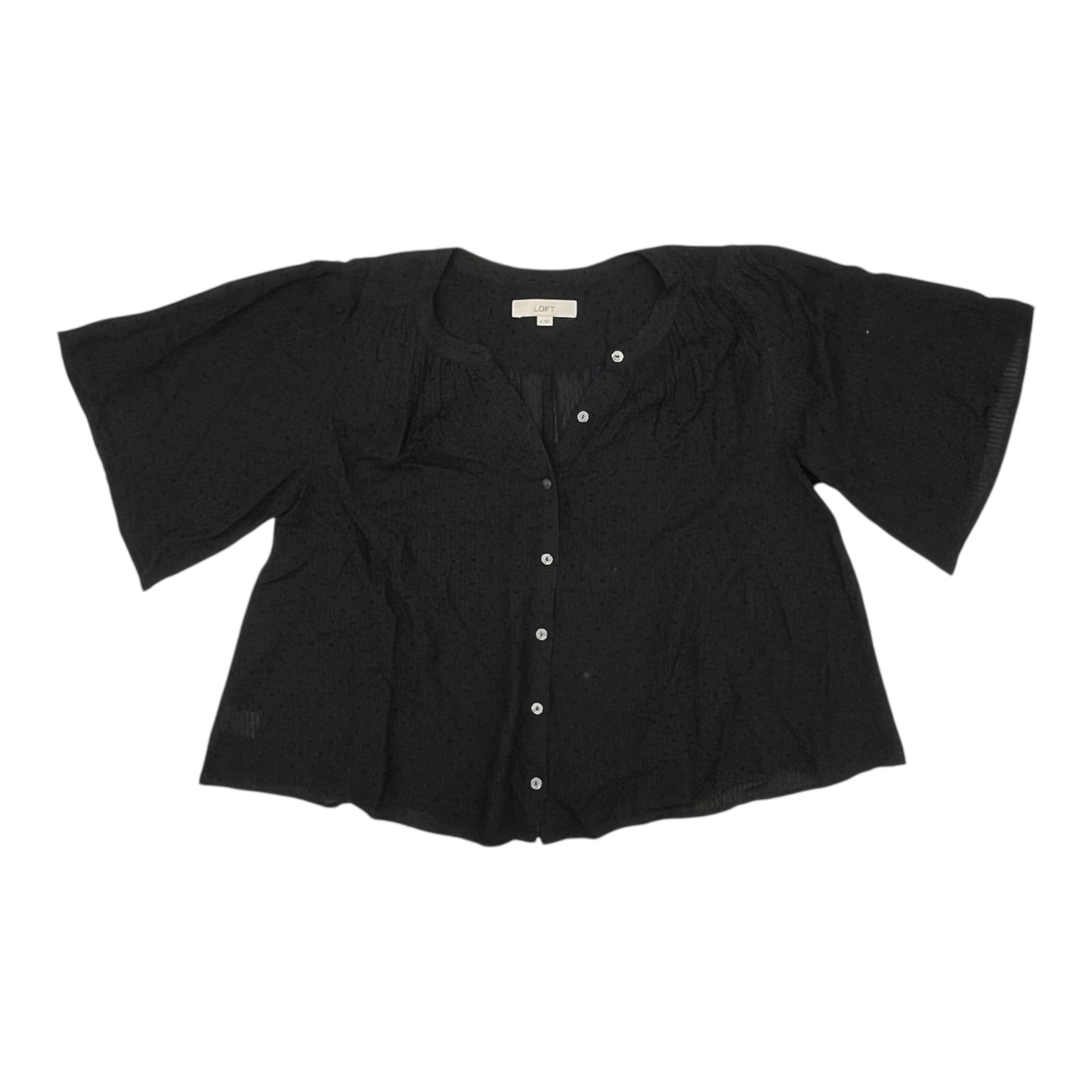 Blouse Ss By Loft In Black, Size:M