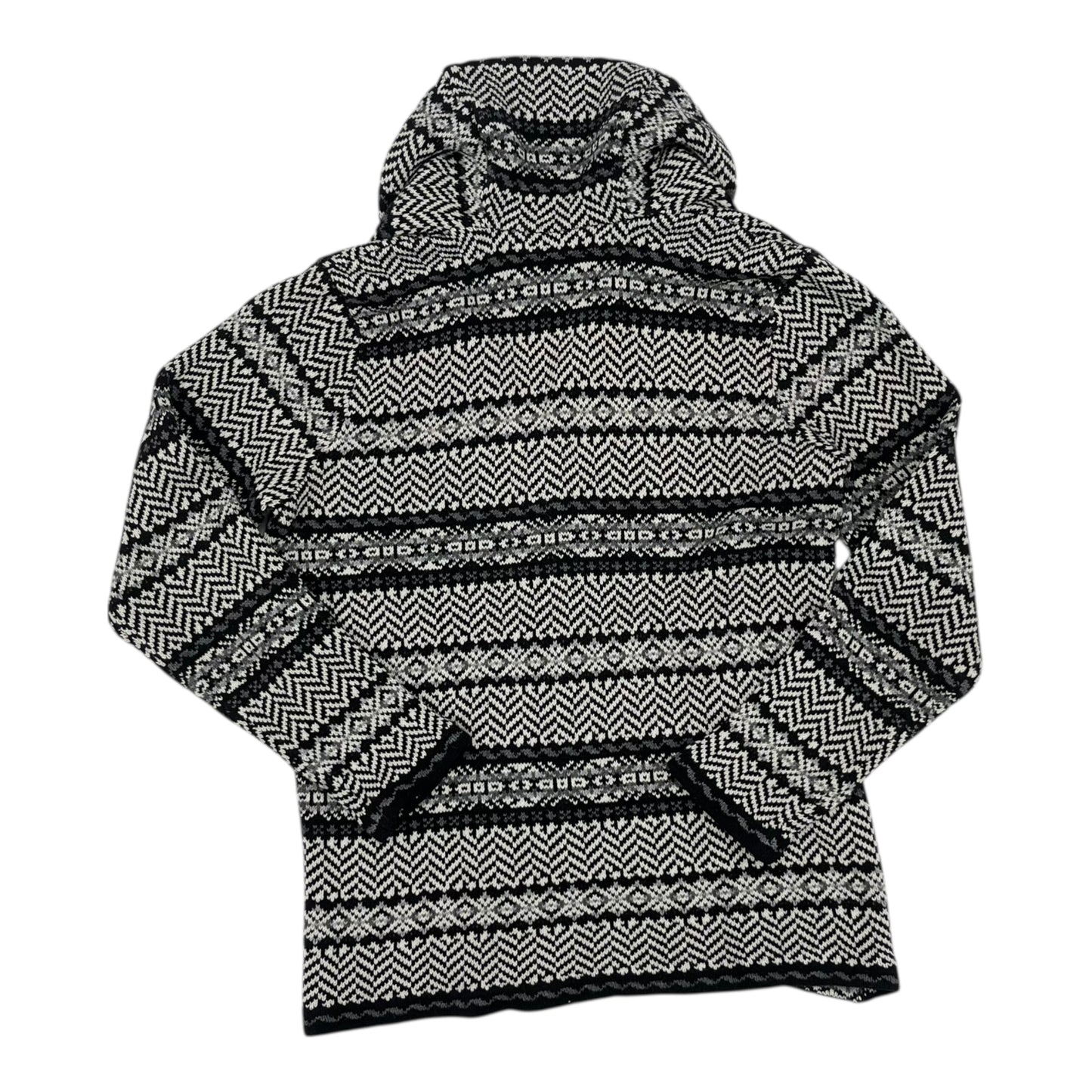 Sweater Cardigan By Chaps In Black & White, Size:M