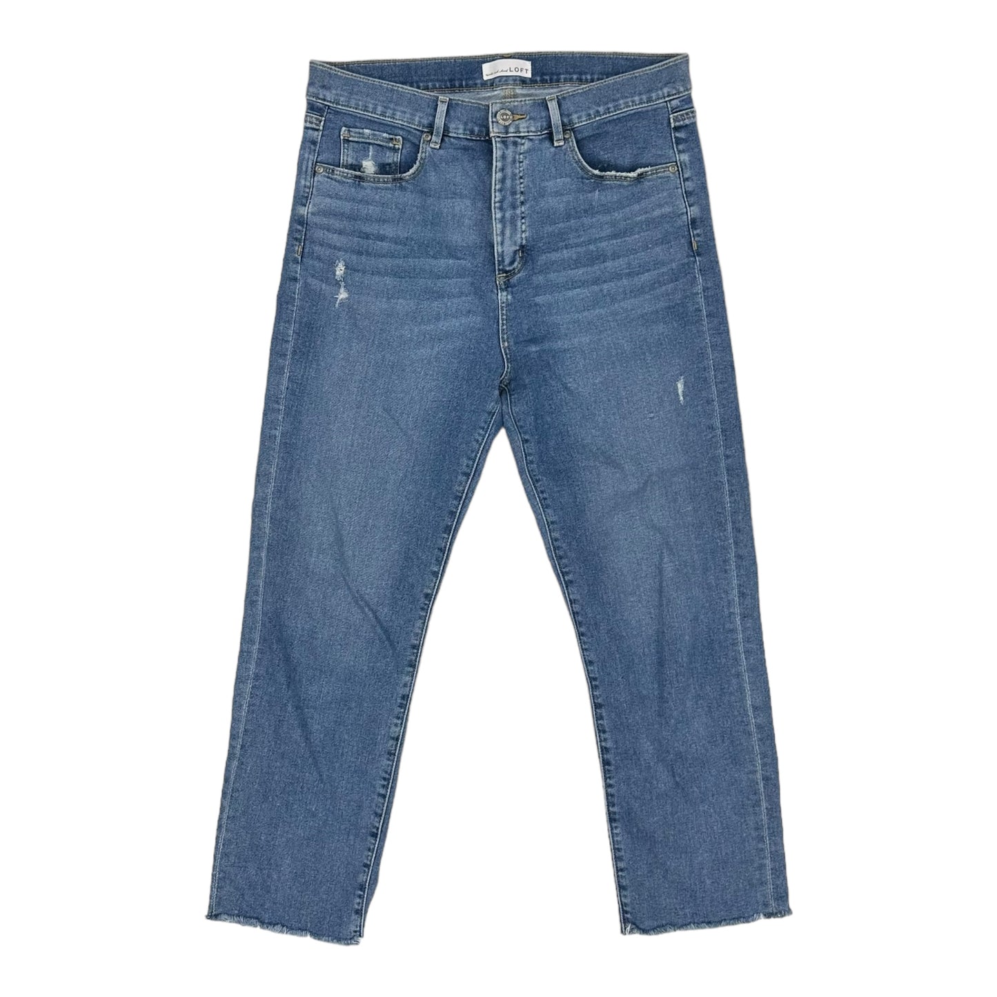 BLUE DENIM JEANS STRAIGHT by LOFT Size:MEDIUM