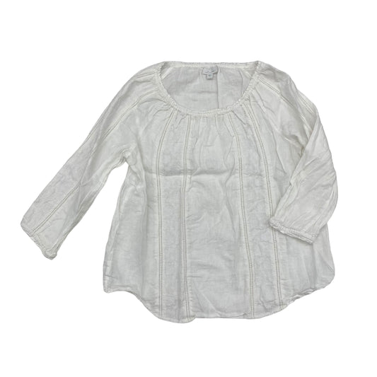 WHITE TOP 3/4 SLEEVE by J. JILL Size:L