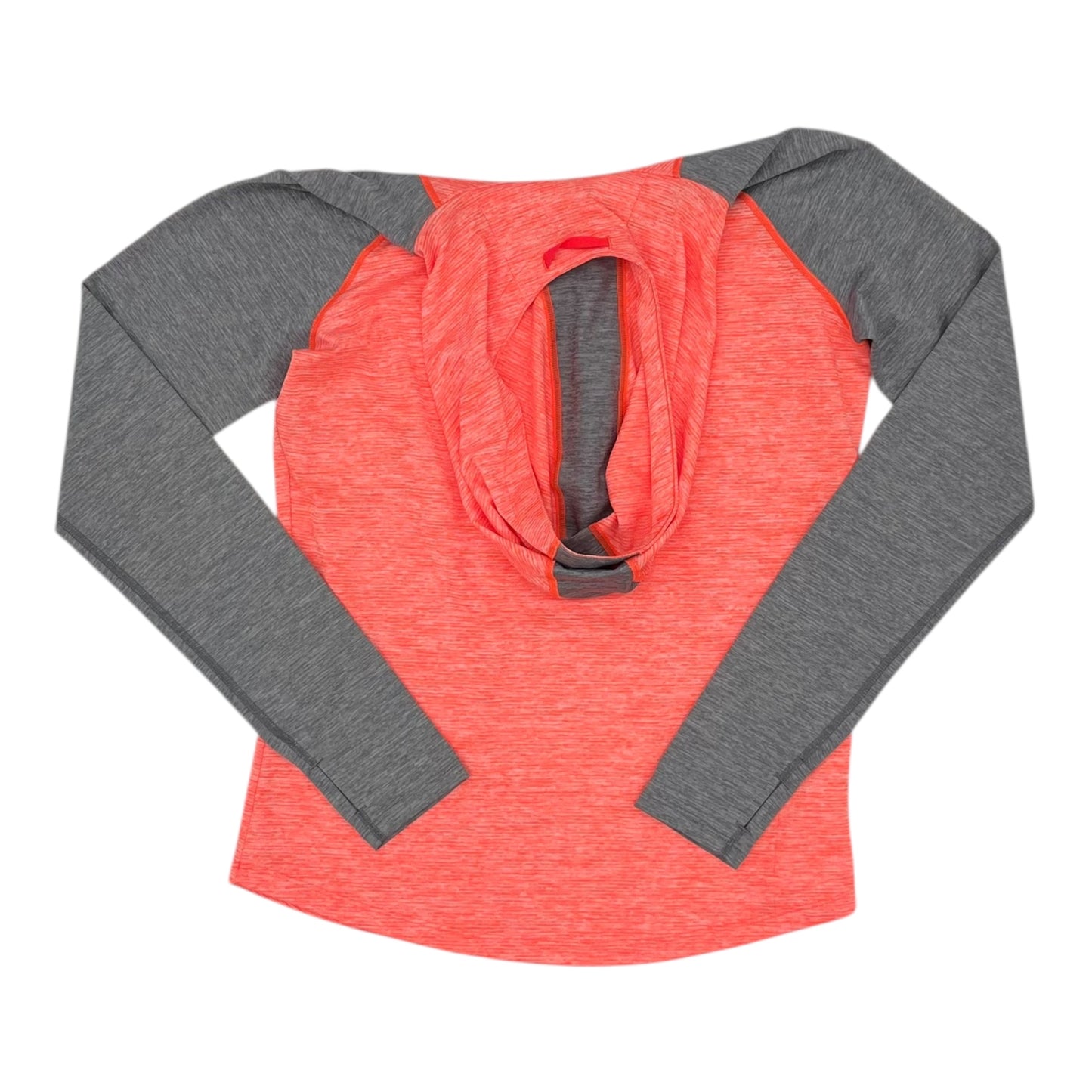 Athletic Top Ls Hoodie By Under Armour In Grey & Orange, Size:S