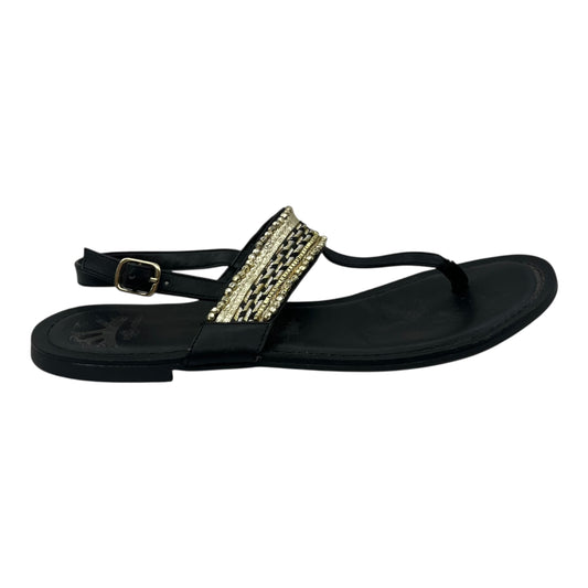 Sandals Flats By Fergalicious In Black, Size:9.5