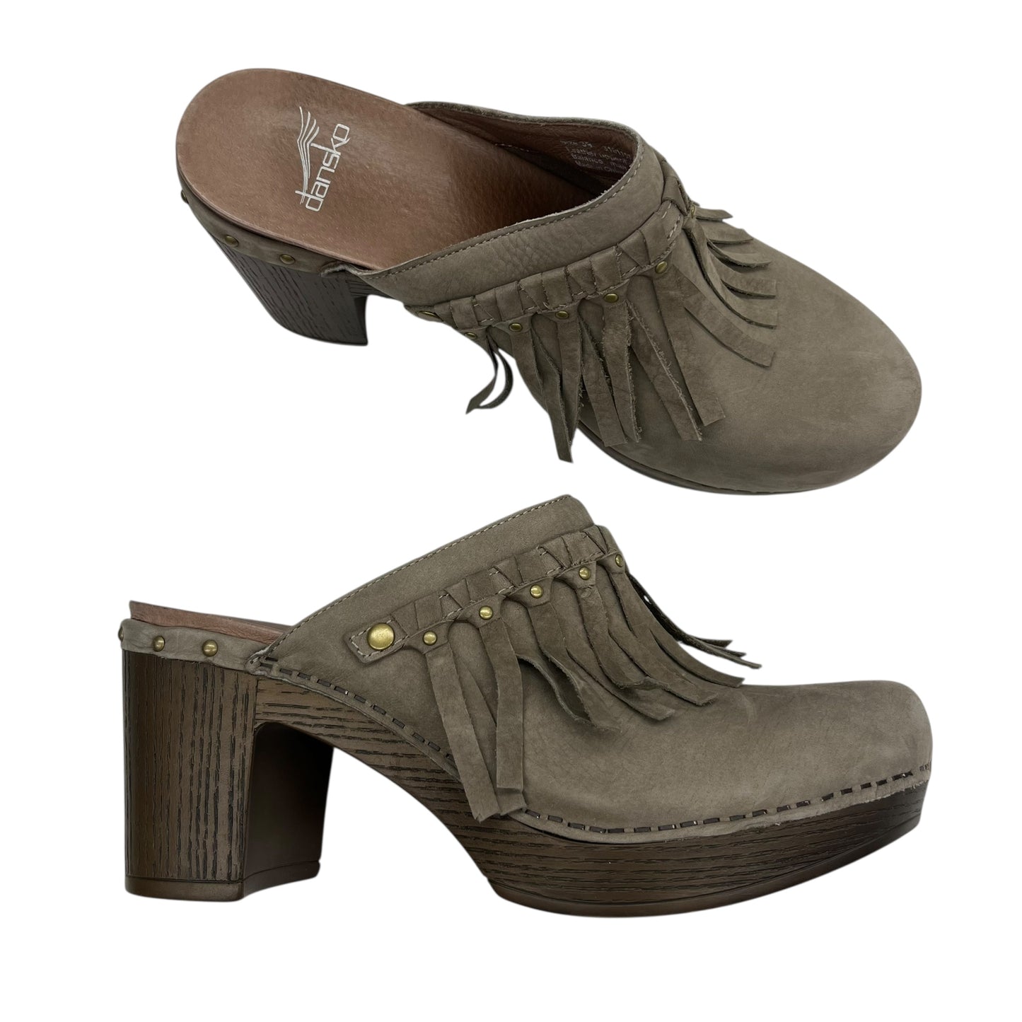 Shoes Heels Block By Dansko In Grey, Size:8.5