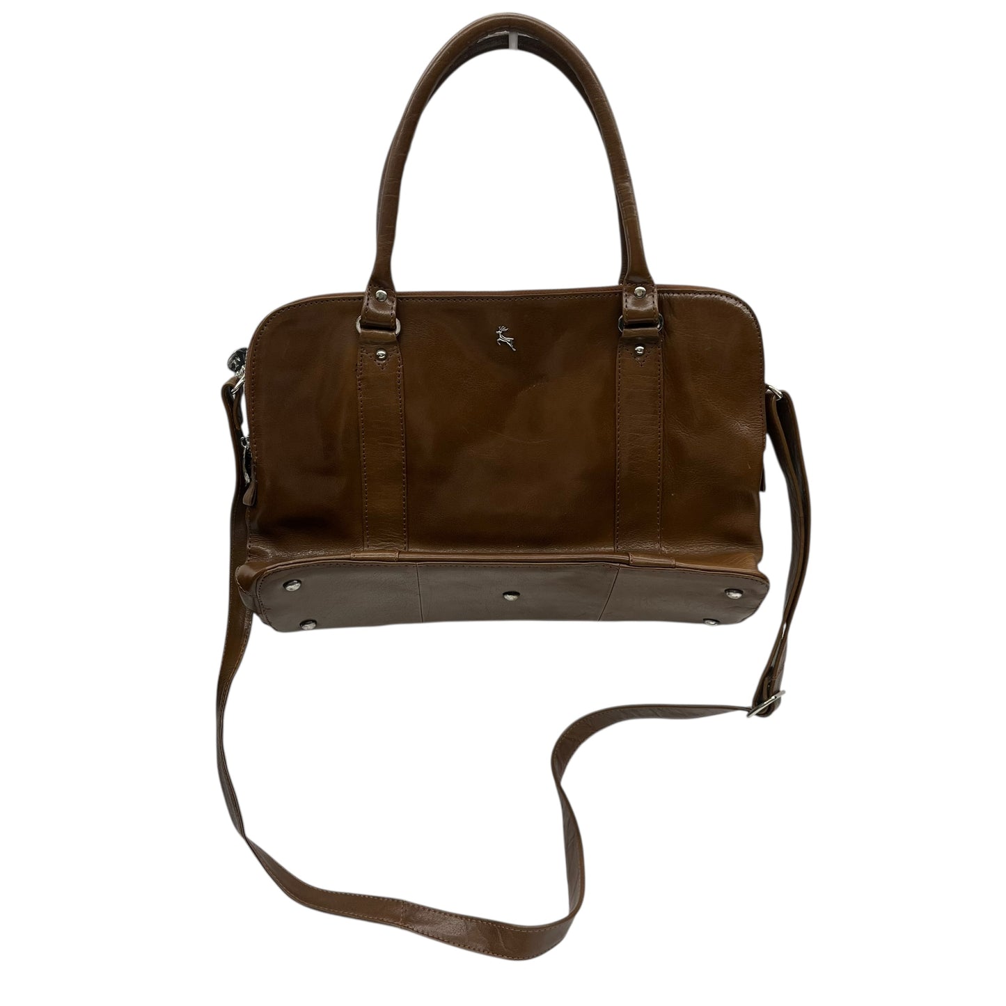 Handbag Leather By Clothes Mentor In Brown, Size:Medium