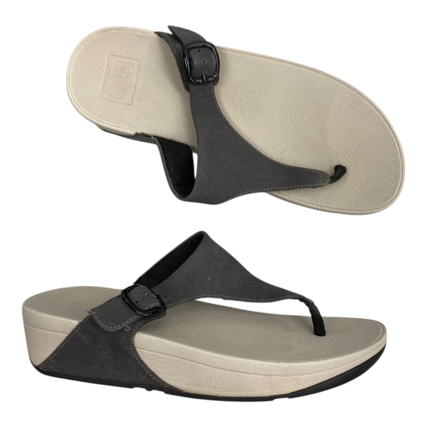 Sandals Flip Flops By Fitflop In Grey, Size:6