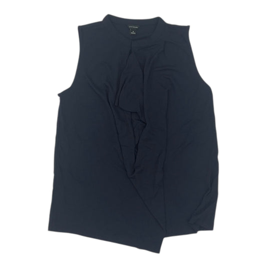 Blouse Sleeveless By Ann Taylor In Navy, Size:S