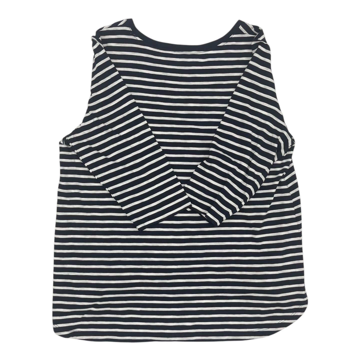 Top 3/4 Sleeve By Chicos In Blue & White, Size:Xl