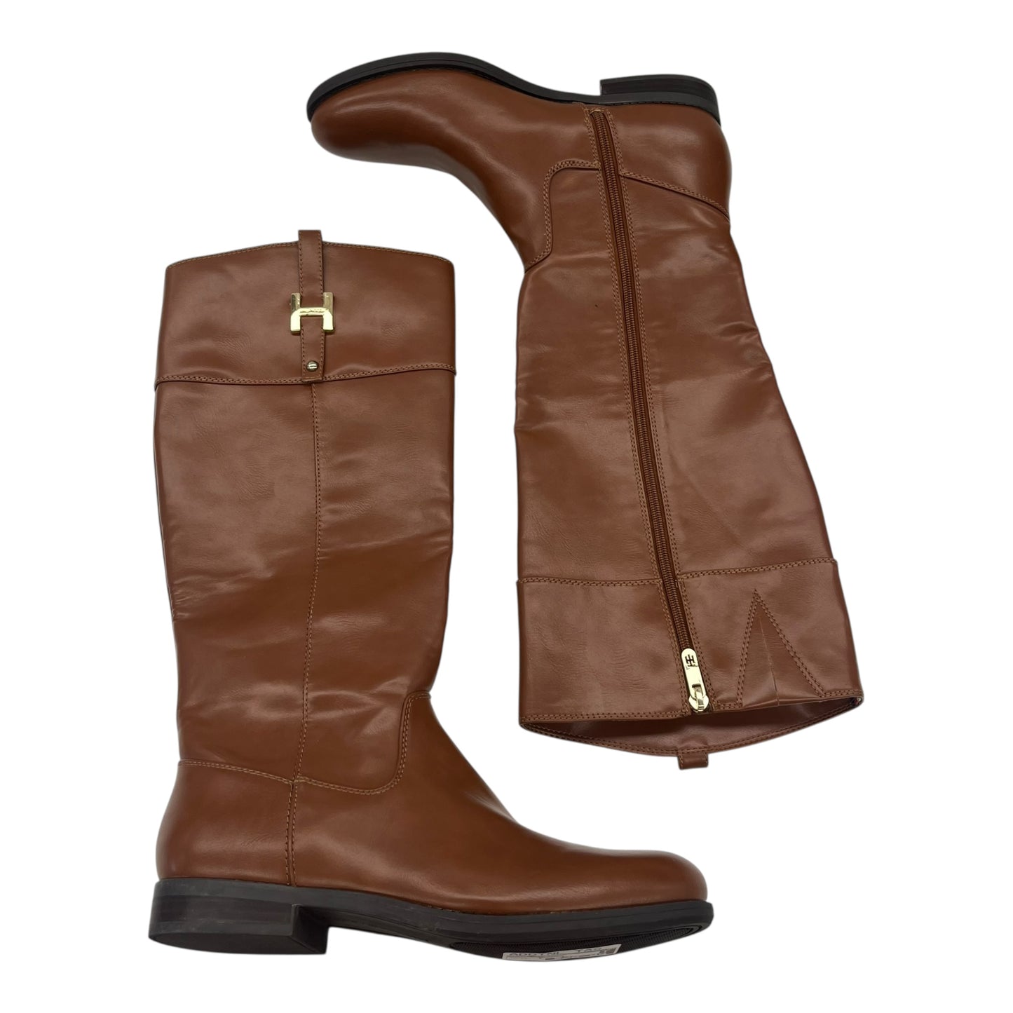 Boots Knee Flats By Tommy Hilfiger In Brown, Size:10