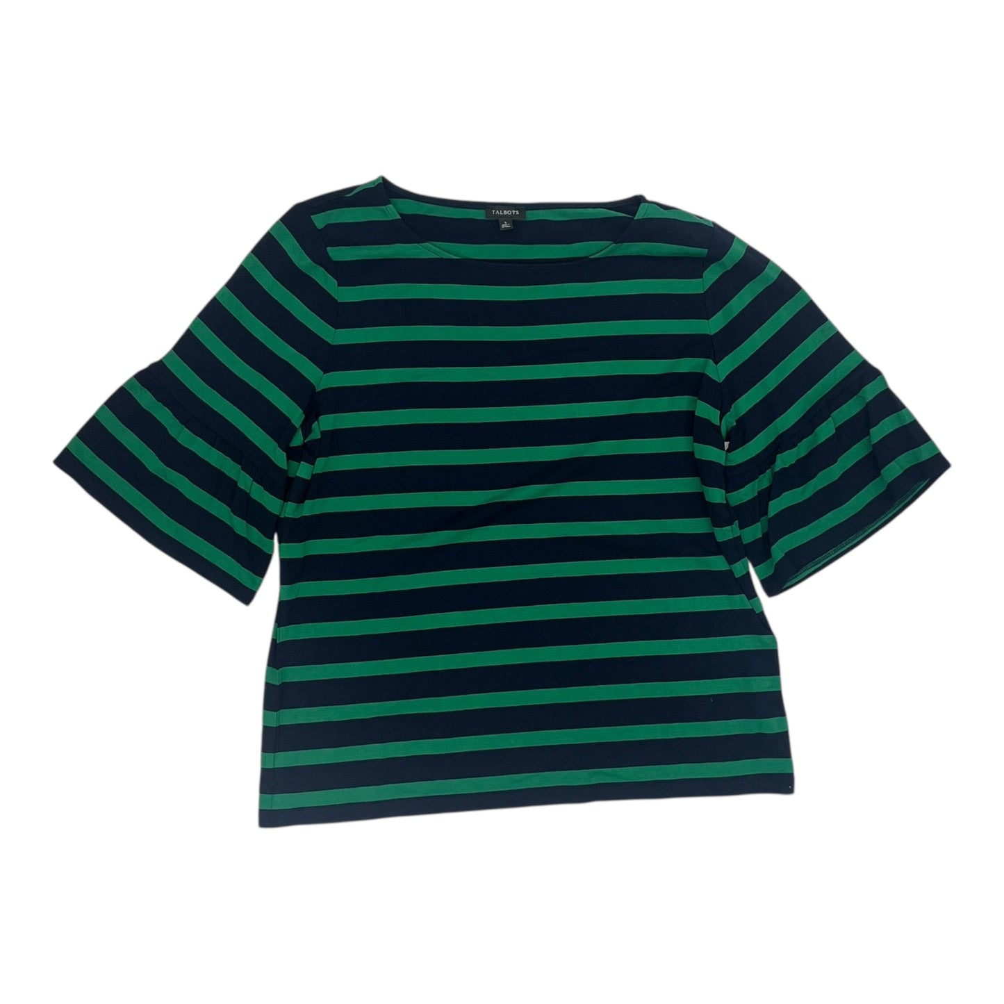 Top 3/4 Sleeve By Talbots In Blue & Green, Size:L