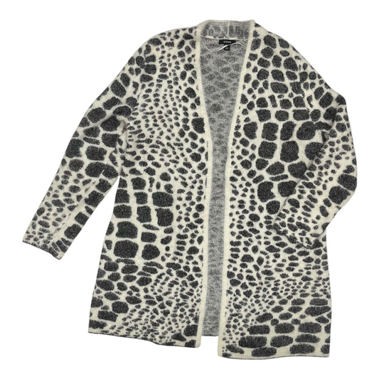 Sweater Cardigan By Alfani In Cream & Grey, Size:Xl