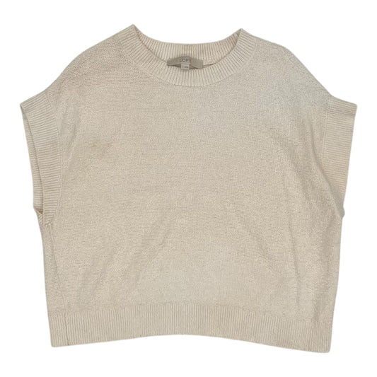 Vest Sweater By Loft In Cream, Size:L