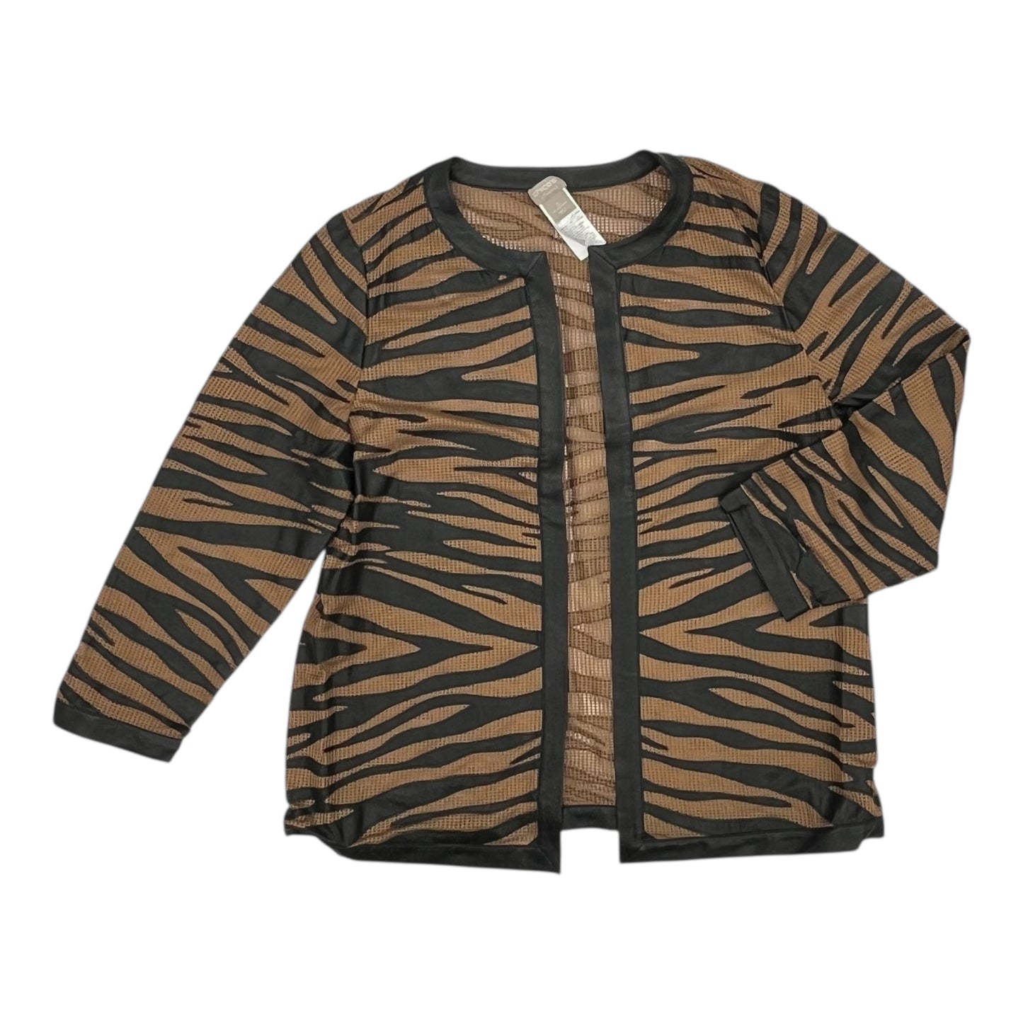 Jacket Other By Chicos In Black & Tan, Size:L
