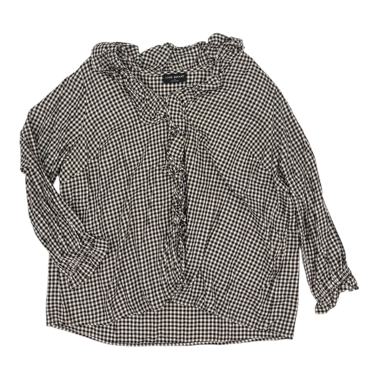 Blouse Ls By Lane Bryant In Black & Cream, Size:2X