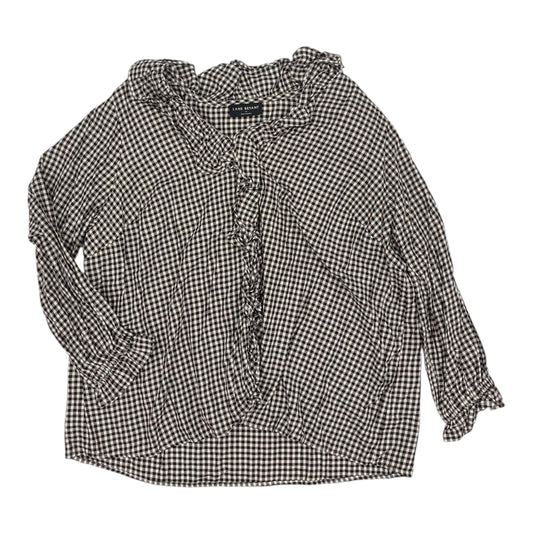 Blouse Ls By Lane Bryant In Black & Cream, Size:2X
