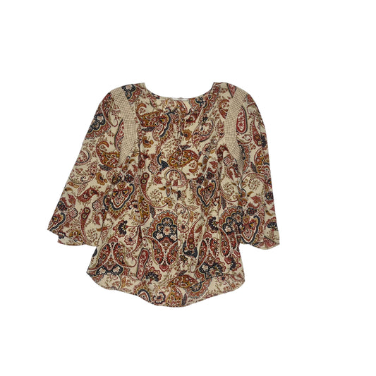 Blouse Ls By Clothes Mentor In Tan, Size:Xl