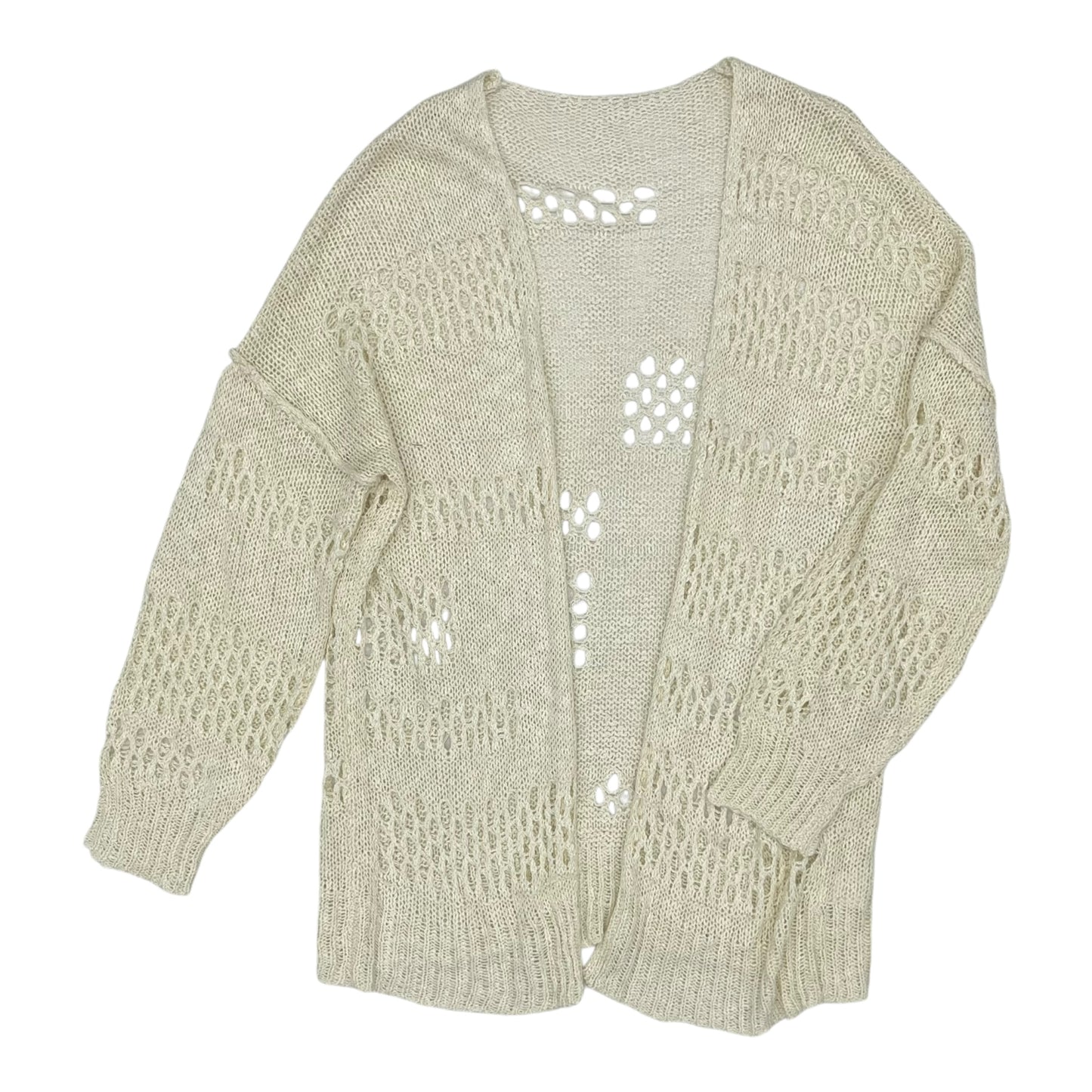 Cardigan By Clothes Mentor In Cream, Size:L