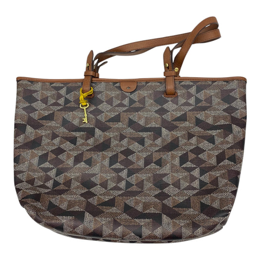 Handbag By Fossil In Brown, Size:Large