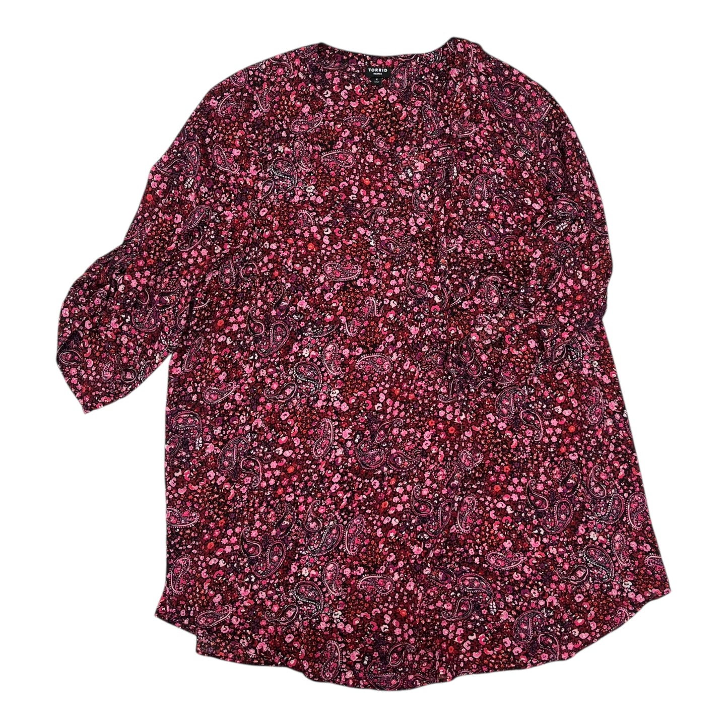 Blouse 3/4 Sleeve By Torrid In Red, Size:4X