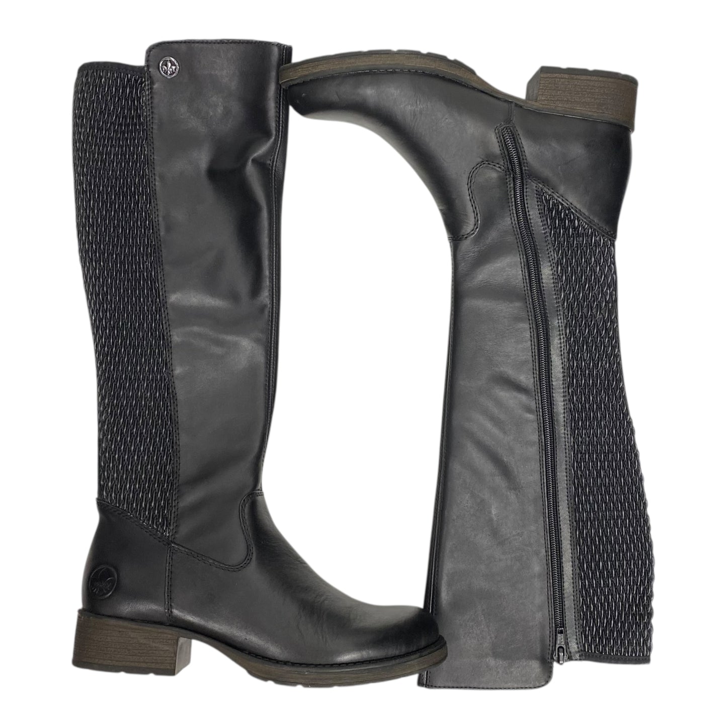 Boots Knee Flats By Riekers In Black, Size:6.5