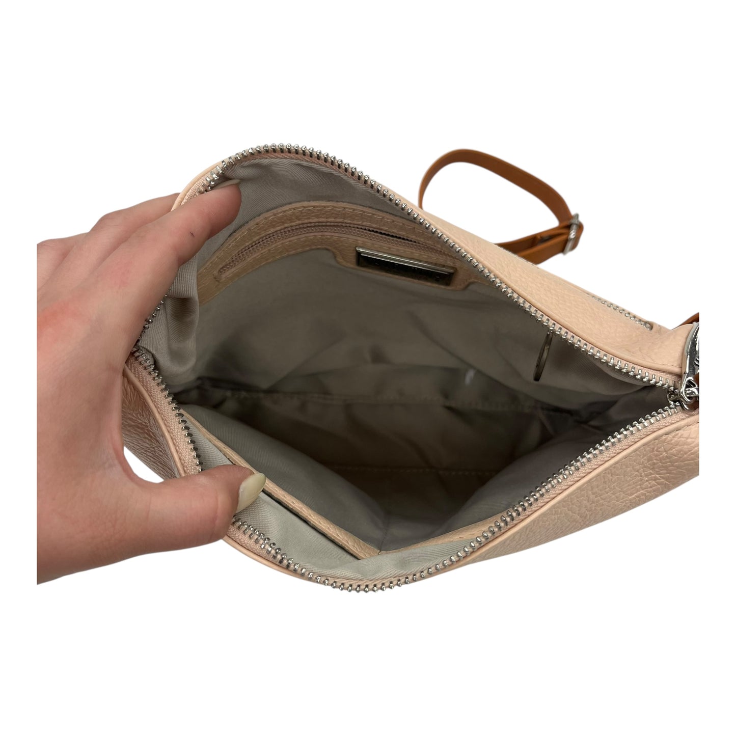 Crossbody Leather By Clothes Mentor In Pink, Size:Medium