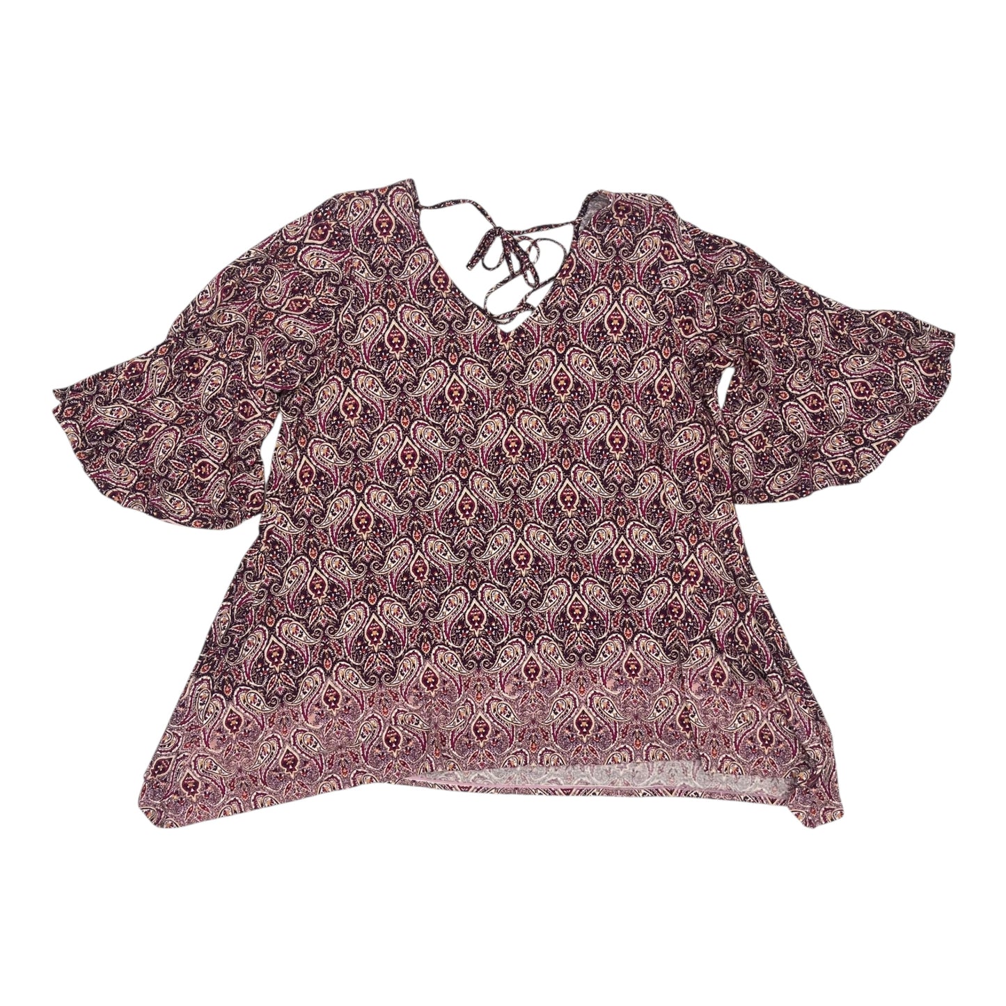 Top 3/4 Sleeve By Rose And Olive In Purple, Size:2X