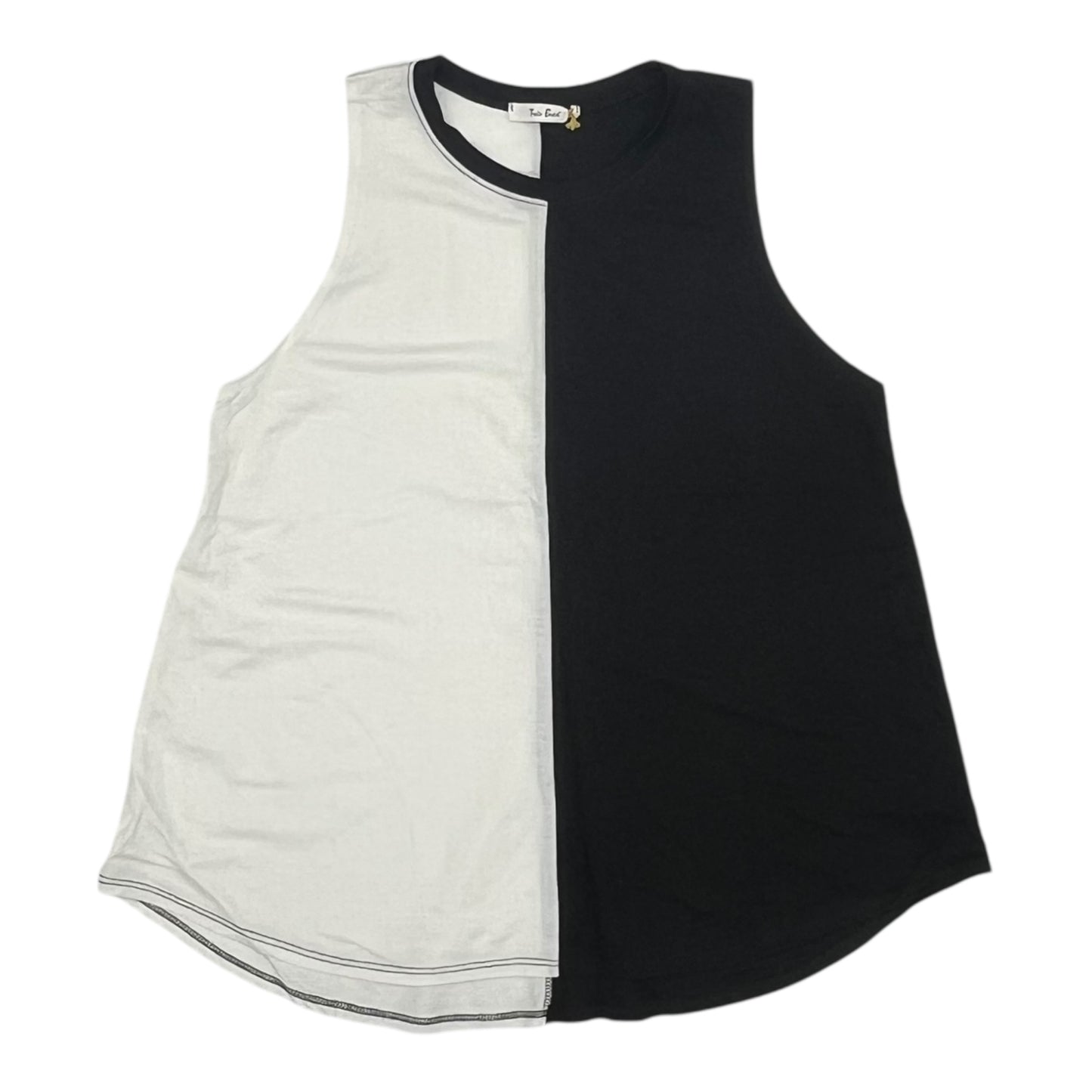 Top Sleeveless By Tres Bien In Black & White, Size:S