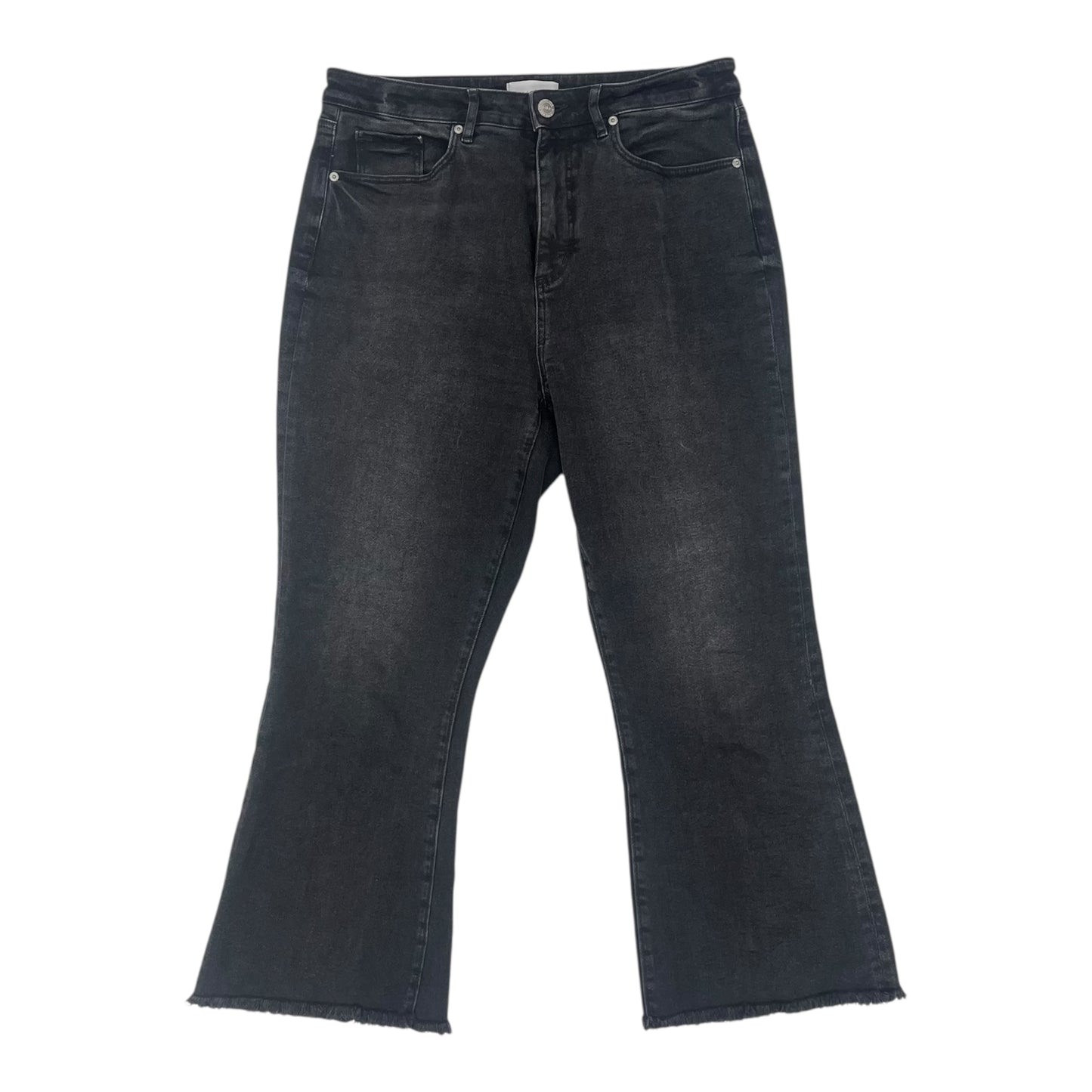 Jeans Cropped By Loft In Black Denim, Size:12
