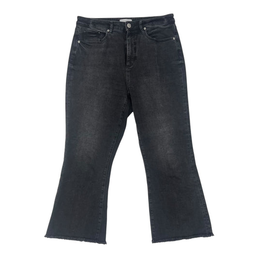 Jeans Cropped By Loft In Black Denim, Size:12