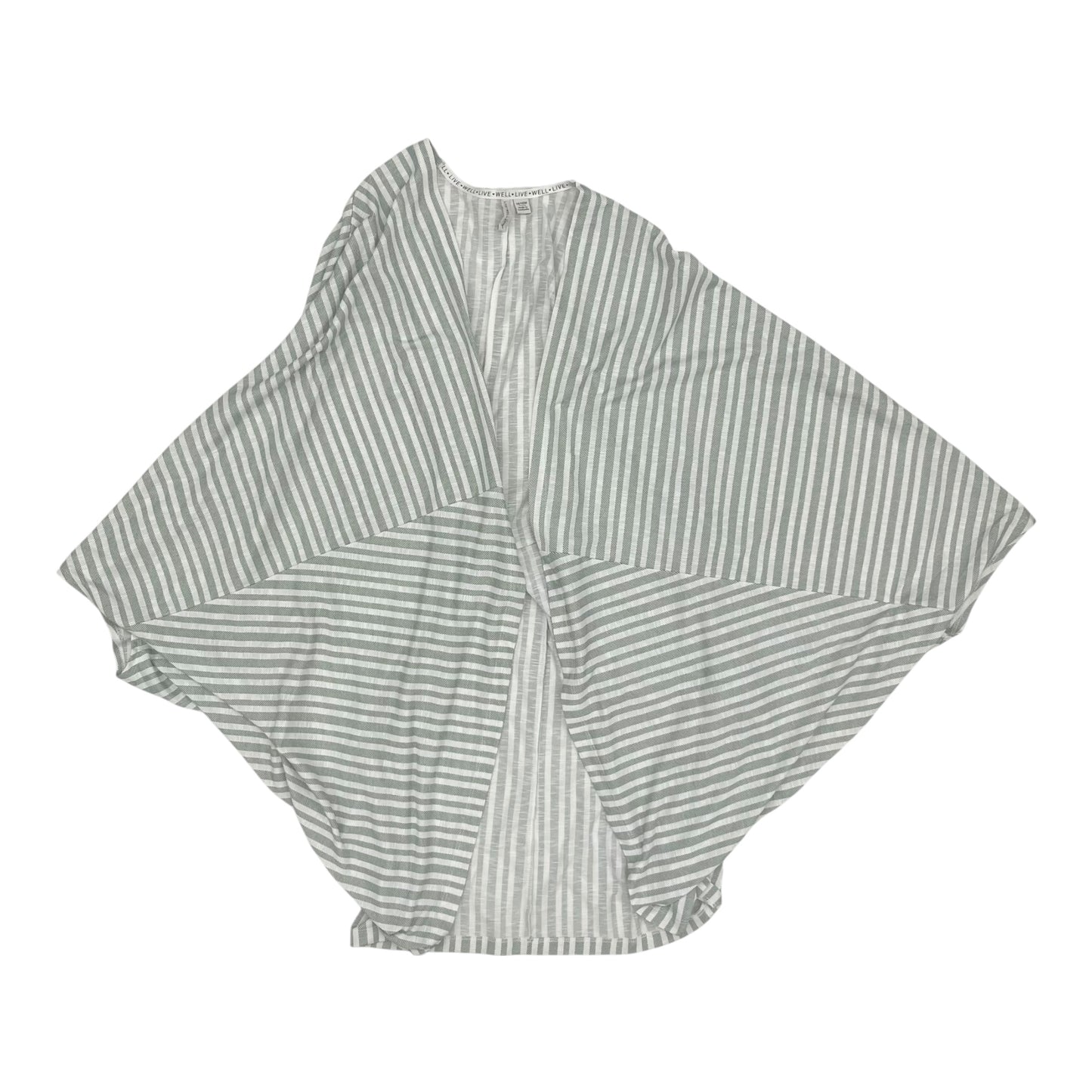 Kimono By Clothes Mentor In Green & White, Size:1X