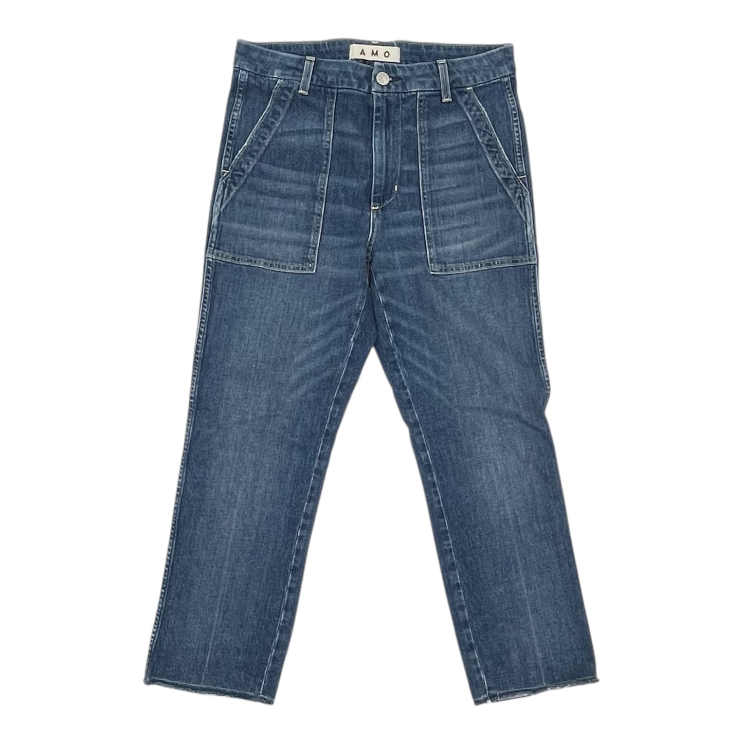 Jeans Straight By Amo In Blue Denim, Size:8