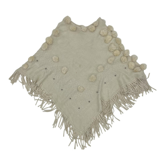 Poncho By Clothes Mentor In Cream, Size:Osfm
